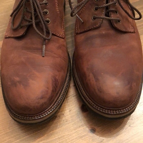 H.S. TRASK SIZE 10 GALLATIN  COFFEE UMBER 30-0100 LACE UP OXFORD LOAFER SHOE - Picture 3 of 10